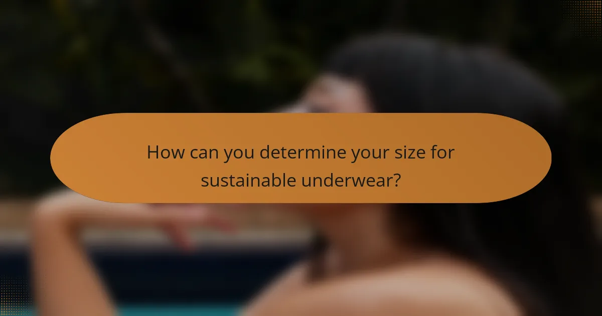 How can you determine your size for sustainable underwear?