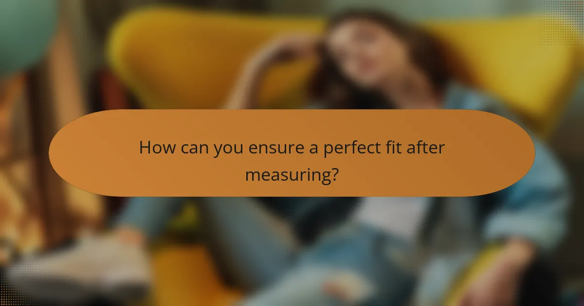 How can you ensure a perfect fit after measuring?